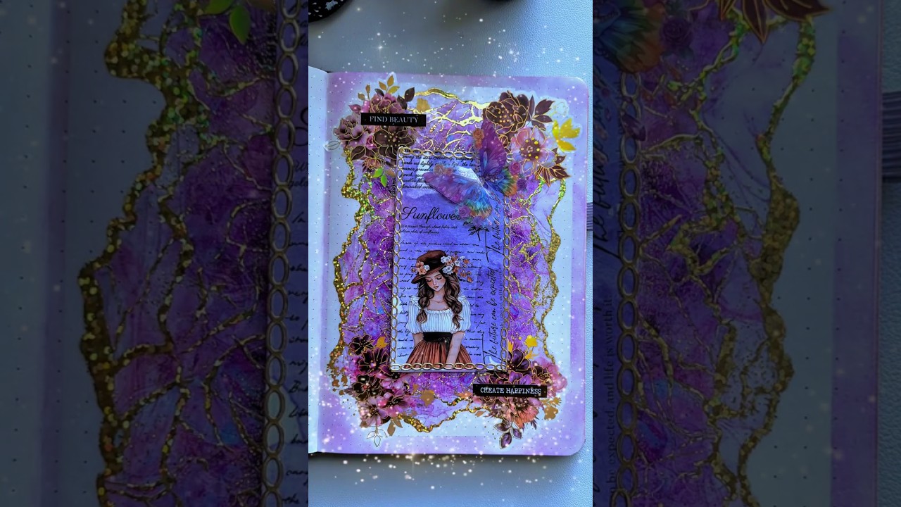 💜 Purple & Gold Journal With Me | #Butterfly #Aesthetic #purplejournal #journaling #fyp #diy #art