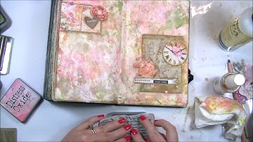 Art Journal Background Technique with Distress Oxide Inks - Mixed Media Art Journal
