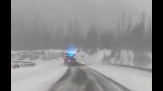 Snow Slickens Road in Colorado's Wolf Creek Pass