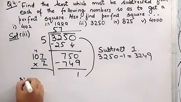 Find least number which must be subtracted from each of following numbers so to get perfect square