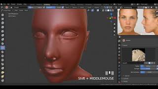 Sculpting woman face in Blender 2.81 #Part2