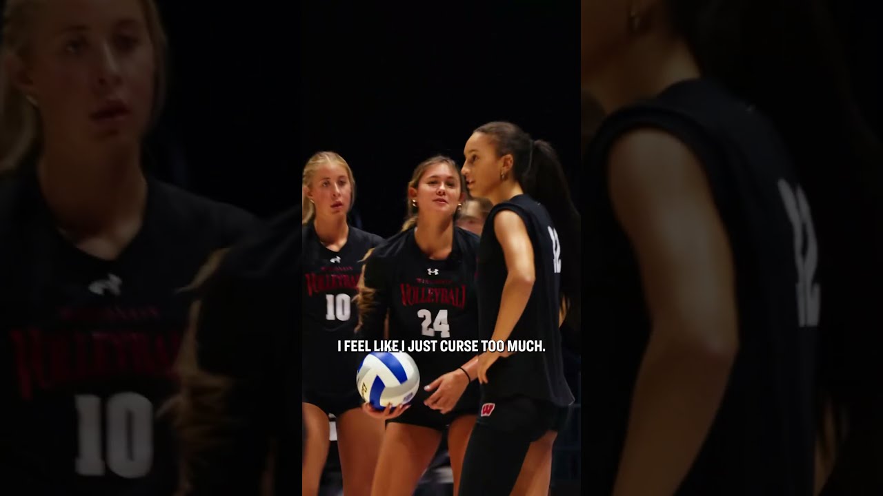 Wisconsin volleyball's Charlie Fuerbringer mic'd up at practice 🎙️ #shorts
