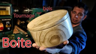 A SIMPLE BOX _ woodturning between centers _ Real time