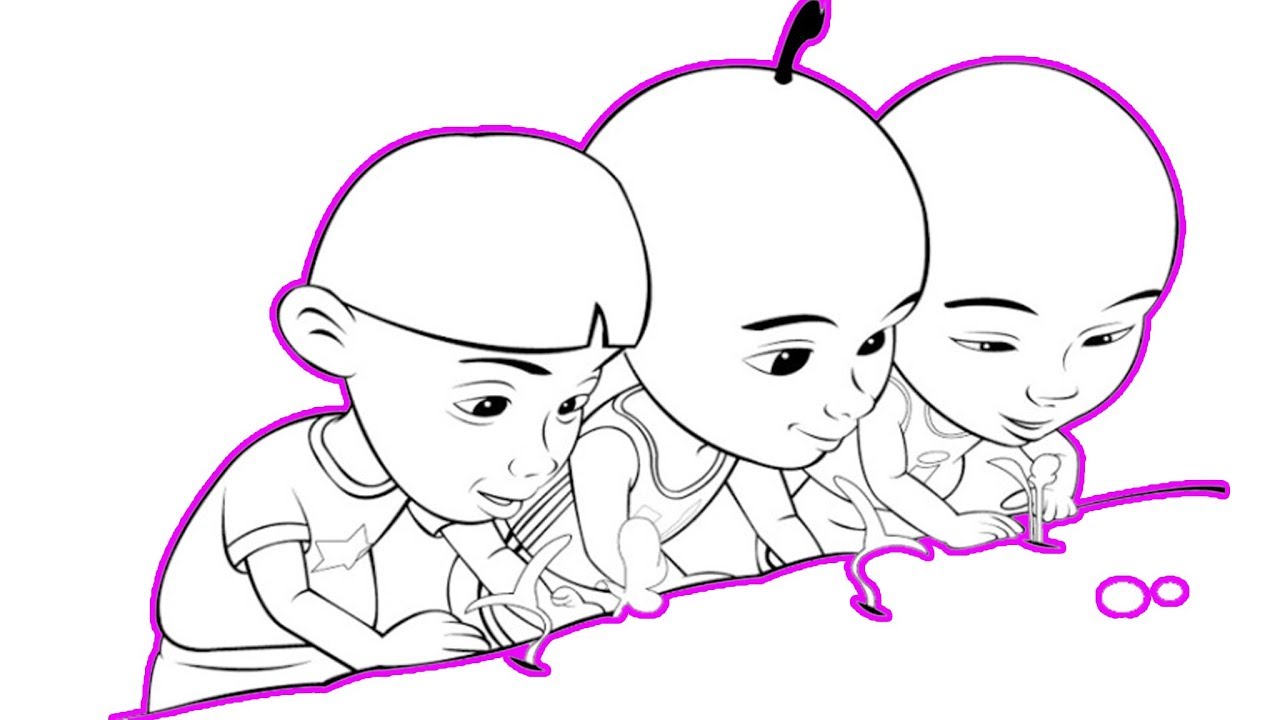 Wow Cara Mengambar Upin Ipin Dan Mail How To Draw Upin Ipin