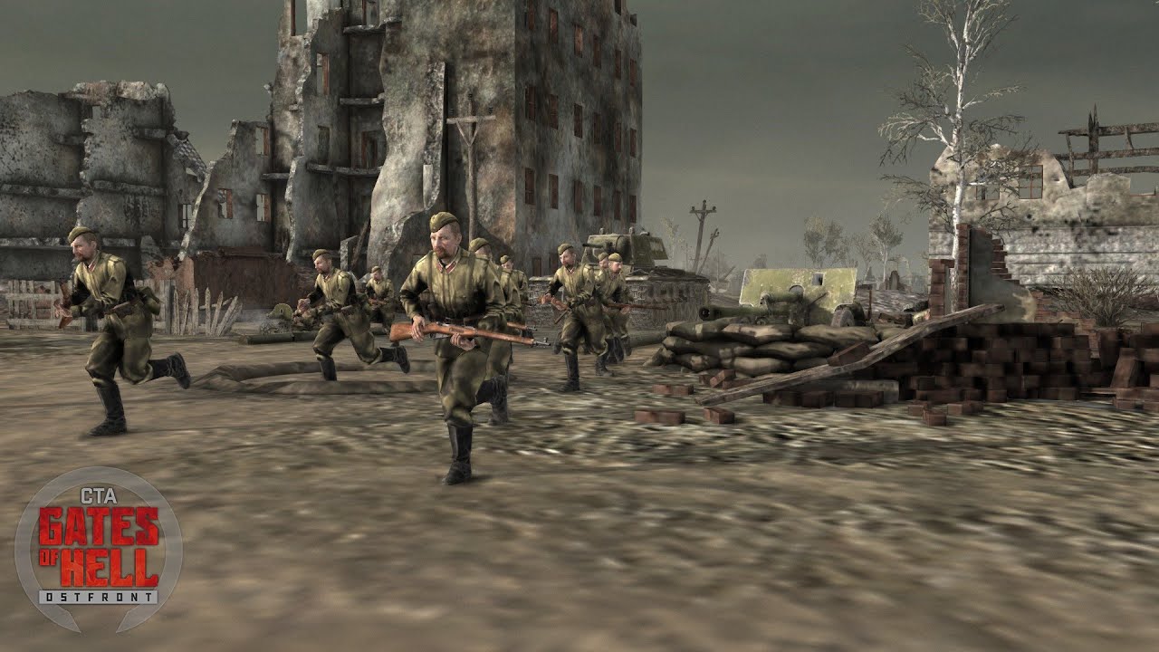 German company attack Russian positions. Gates of Hell: Ostfront cinematic/editor scenario