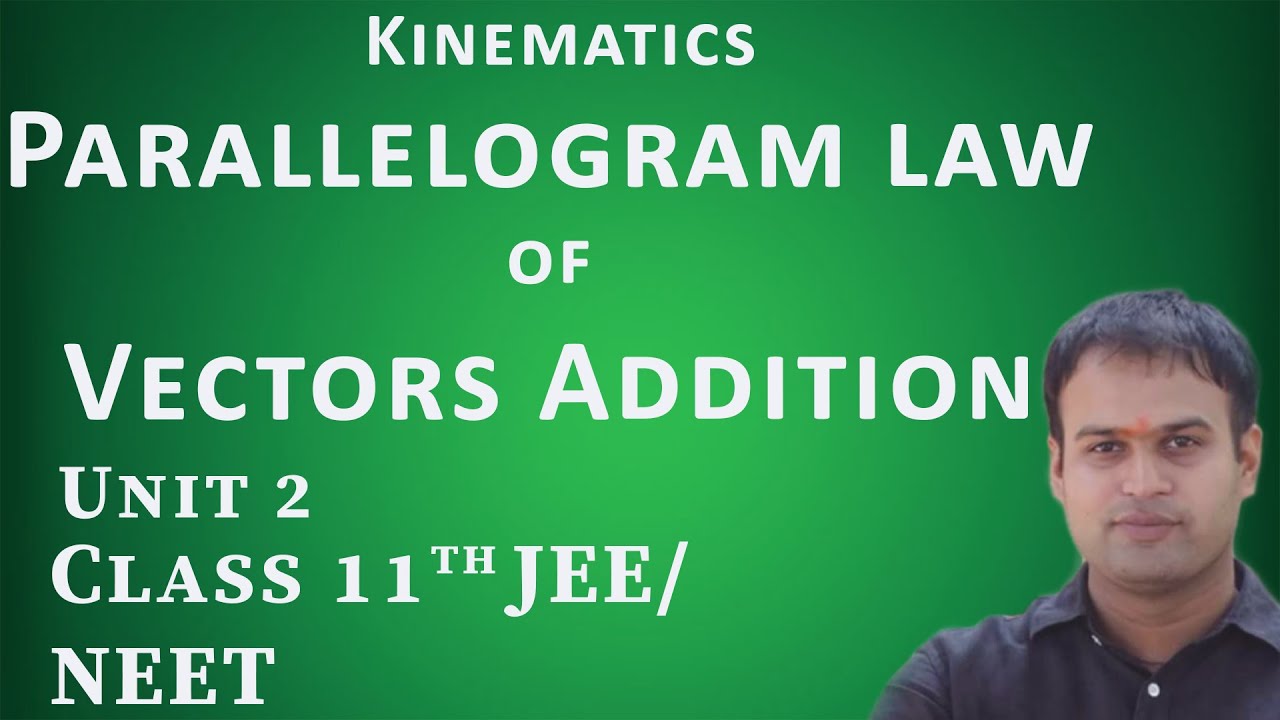Parallelogram law of vectors addition| Kinematics | Unit 2 | Lecture-31 ...