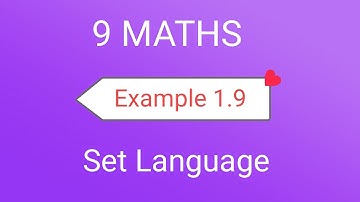 TN Std 9 Samacheer  Maths | Example 1.9 |  Set Language