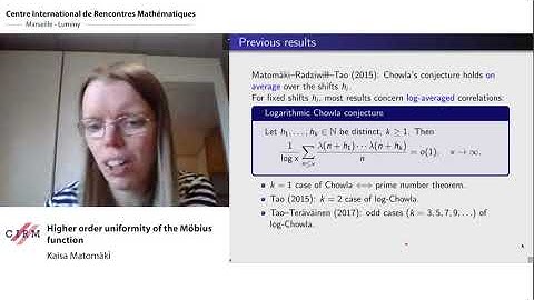 Kaisa Matomäki: Higher order uniformity of the Möbius function