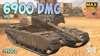 1v3! Sneaky FV 4202 with 6900 DAMAGE ⭕️ Ace Badge ⭕️ WoT Blitz Gameplay