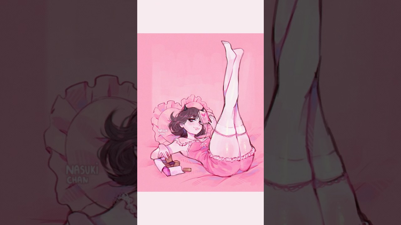 Nachiku pin-up timelapse #art #drawing #oc