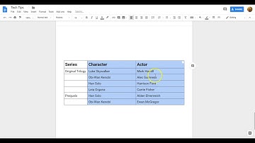 Resizing Table Columns or Rows in Google Docs
