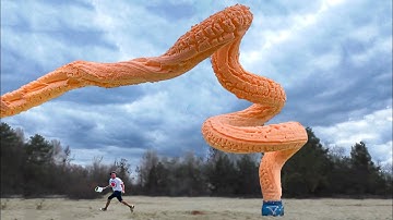 Experiments : Eruption Big Orange Worm From Coca-cola,Fanta , Mirinda and MENTOS