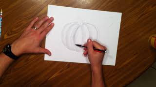 Pencil Drawing Pumpkins with Shading