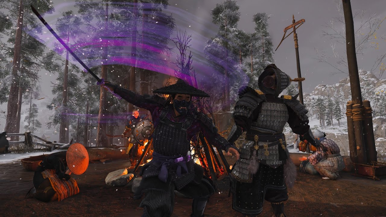 Ghost of Tsushima - Purple Samurai Stealth Kills [Hidden In Snow] - Lethal+ NO HUD