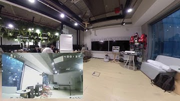 Double Tiny Whoop Flight in office captured with Insta360 camera