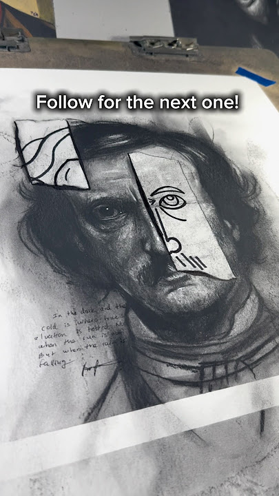 Edgar Allen Poe in Charcoal ✏️ #portraitfeed #charcoalart #drawing #charcoaldrawing #edgarallenpoe
