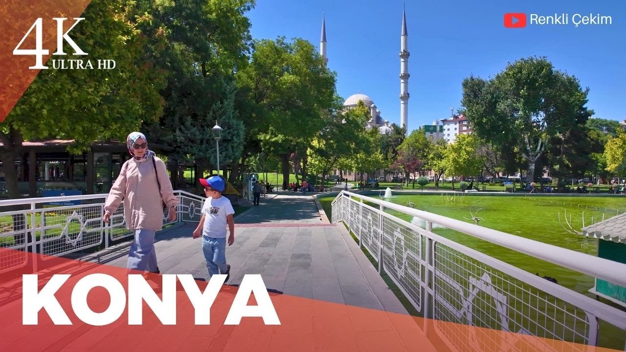 4K Konya City Center Travel Walking Tour | Türkiye 2025