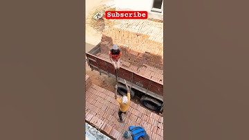Construction site duplex house, red brick, unloading, short video viral