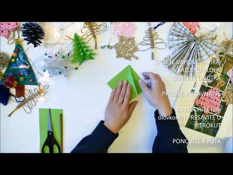 Božićni ukrasi - božićno drvce od papira