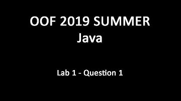Java - Lab 1 - Question 1
