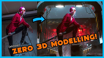 How I edited this CYBERPUNK image using Blender and Photoshop - Lazy Breakdown