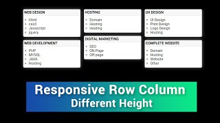 Responsive Equal row columns of different height using HTML5 & CSS3