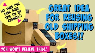CARDBOARD BOX UPCYCLE/clever way to reuse AMAZON BOXES, etc! Storage DIY