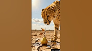 Cheetah saved pear plant from drying up by watering it.😭 #ai #tree #save #cheetah
