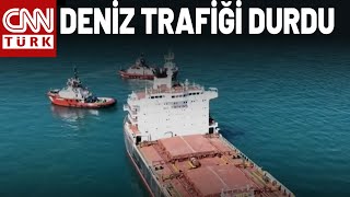 Boğaz'daki Gemide Kurtarma Çalışmasında Son Durum! İstanbul Boğazı'nda Trafik Durdu