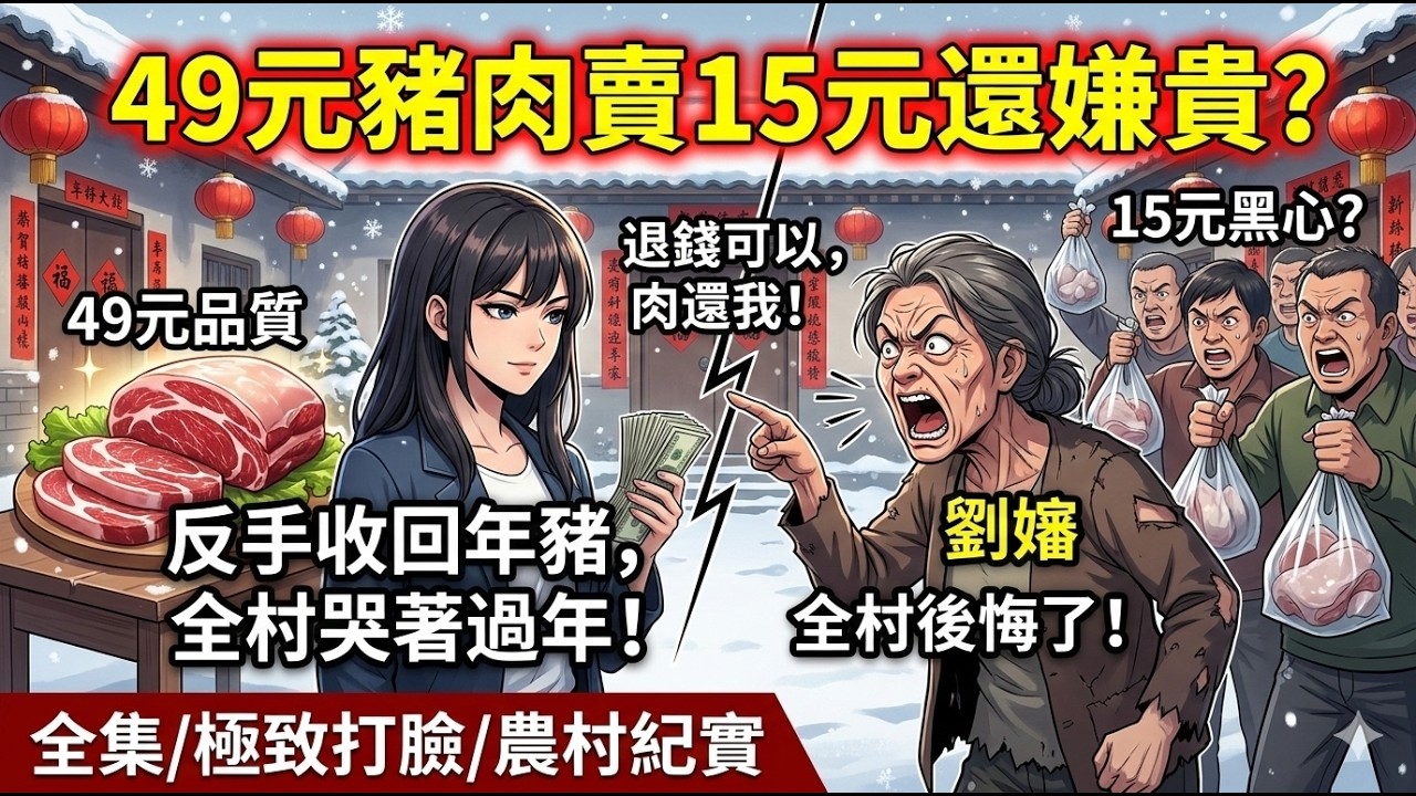 [MULTISUB]我把黑豬肉虧本賣給鄰居，竟被全村圍堵罵「黑心」？要退錢？行！錢一分不少退你們，但肉必須全部還給我！真相大白後，全村守著注水肉大哭！ | 一口氣看完 | 農村爽文