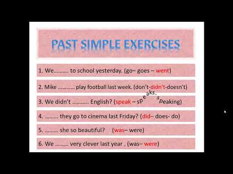 Past Simple Exercises Youtube