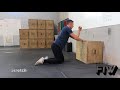 Lying hands on box shoulder stretch and butchers block stretch