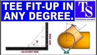 PIPING  How to fit up a tee to an existing pipe, to any degree. Pipe fit up Tutorial for beginners.
