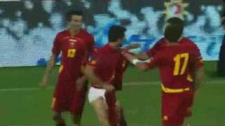 Mirko Vucinic goal celebration Montenegro v Switzerland 2010