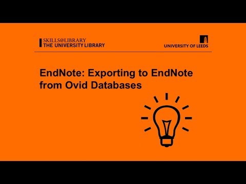 EndNote X8: Exporting results from Ovid databases
