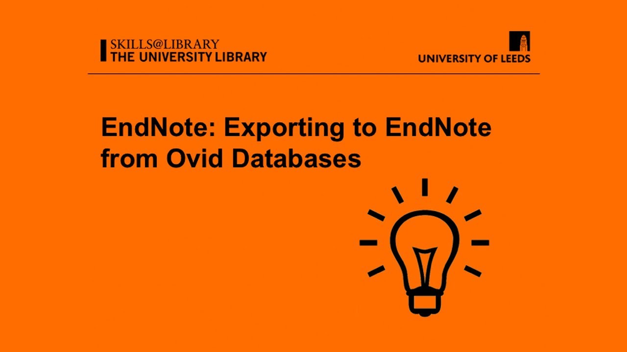 EndNote X8: Exporting results from Ovid databases