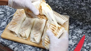 طريقة شاورمه دجاج مع لف الصاج بجبن الموزرلا شكل وطعم رهيب