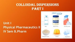#PP II 001#Chapter 1-Colloidal Dispersions IV Sem B. Pharmacy