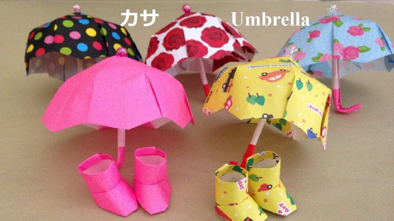 折り紙 傘 立体 1枚の折り方 Niceno1 Origami Umbrella Use One Sheet Of Paper Youtube