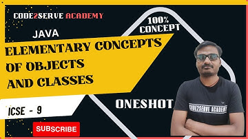 Elementary Concepts of Objects and Classes || Chapter - 3|| OneShot || ICSE - 9 ||  Ram Sir