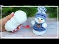 Удивительно Милый Снеговик из Ниток ⛄ Cute Yarn Snowman Making idea 🎄 Christmas decoration of wool