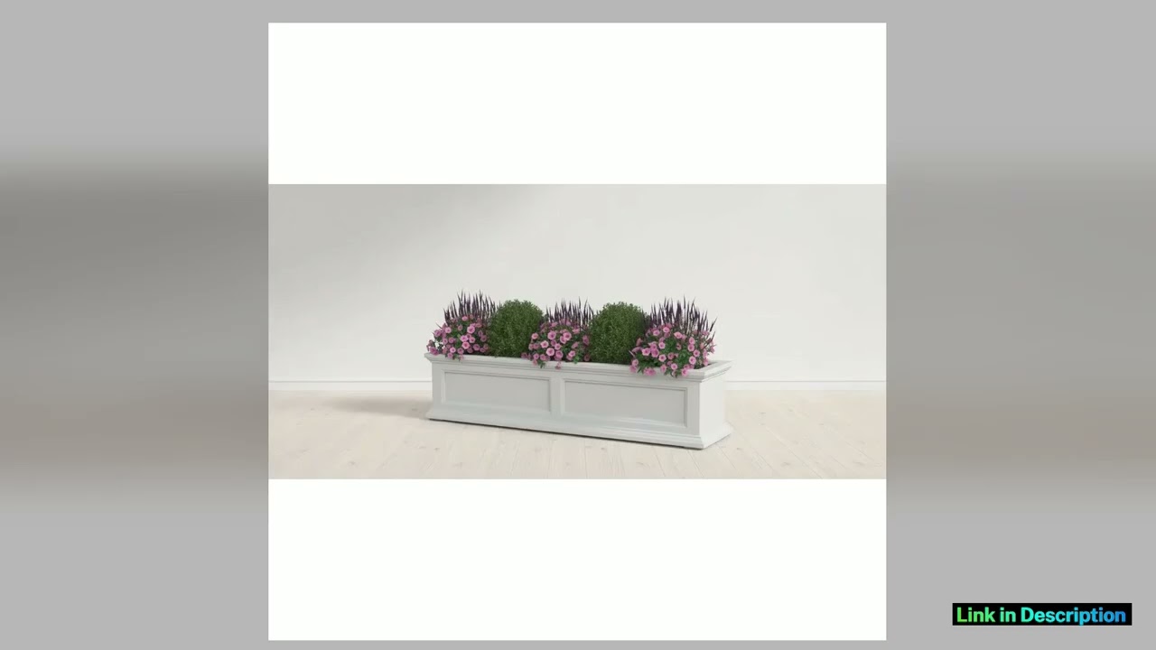 4ft SelfWatering Window Box Planter with Wall Mounts Durable White Resin for Balcony Garden New 202