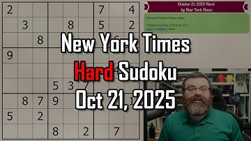 NYT Hard Sudoku Walkthrough | Oct 21, 2025