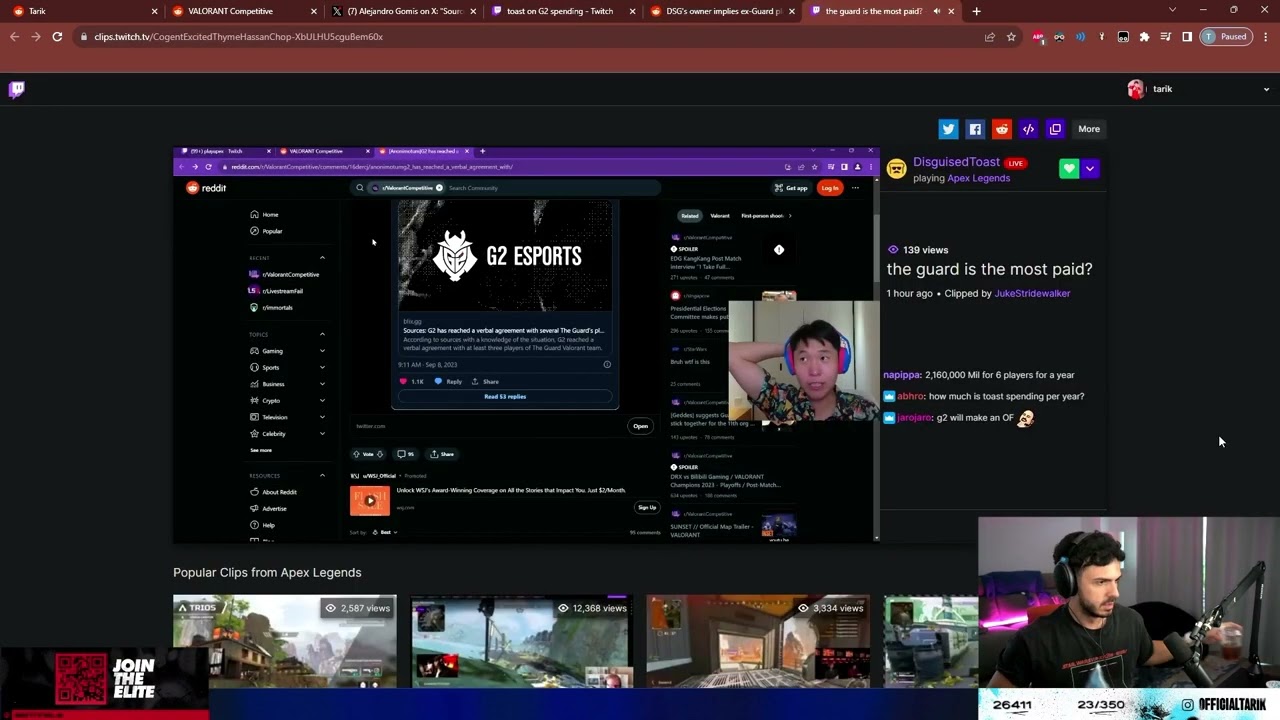 TARIK Reacts To G2 Signing The Guard Players With INSANE High Salary TARIK Reacts To G2 Signing The Guard Players With INSANE High Salary