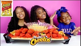 FLAMIN HOT CHEETOS FRIED KING CRAB & SHRIMP MUKBANG!!!