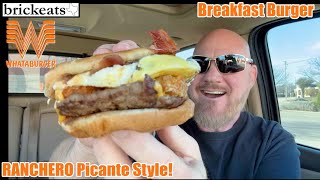 🌶️🔥 Whataburger Breakfast Burger Ranchero Picante Style 🍳 | Jalapeños & Picante Sauce in the Eggs! 😋