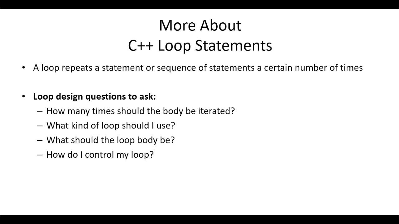 Lecture 7: Designing and Debugging Loops in C++ - YouTube