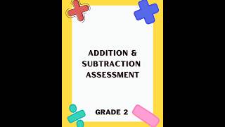Class 2 math worksheets| addition| subtraction| math test #short #quiz