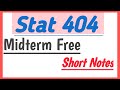 Stat 404 Midterm Preparation