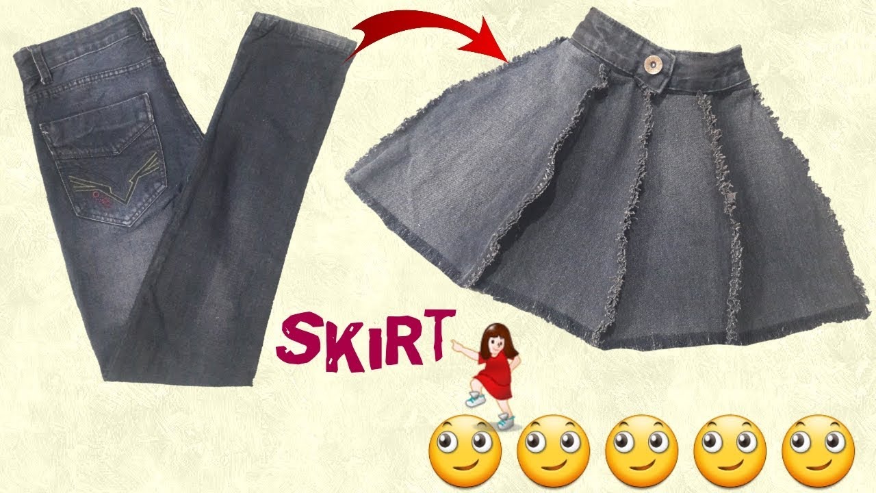 jeans ka skirt banana